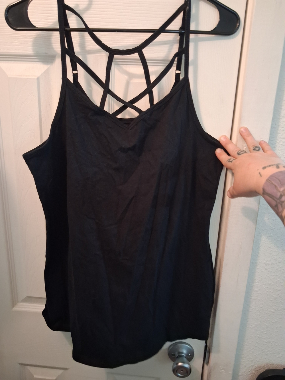 torrid Black Strappy Crisscross Tank Top
